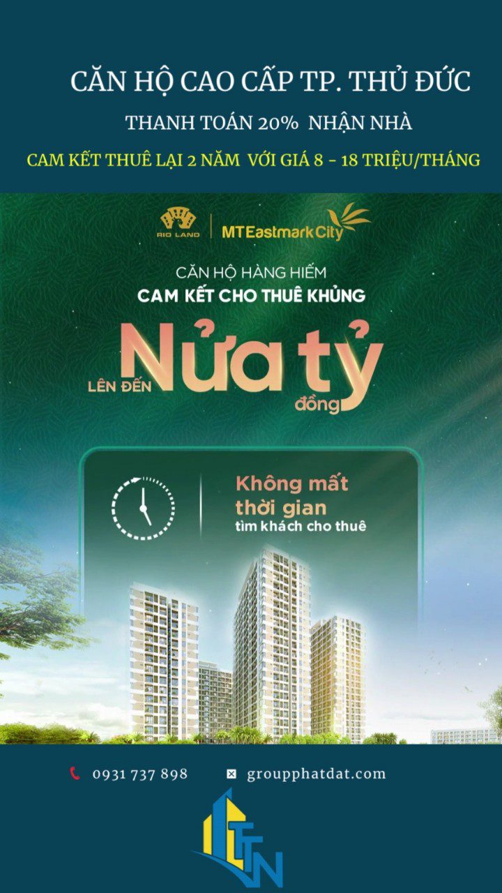 căn hộ cam kết cho thuê 2 năm MT eastmark quận 9