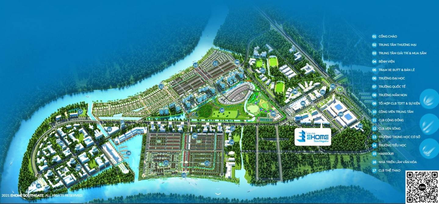 Ehome Southgate Tiện ích ngoại khu dự án Ehome Southgate thừa hưởng từ khu đô thị WaterPoint