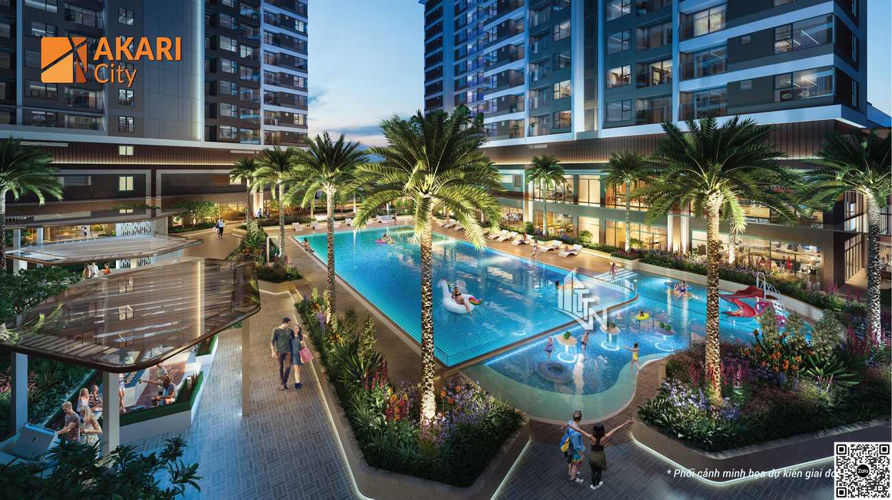 Khu quảng trường thương mại tại khu căn hộ Akari City Nam Long