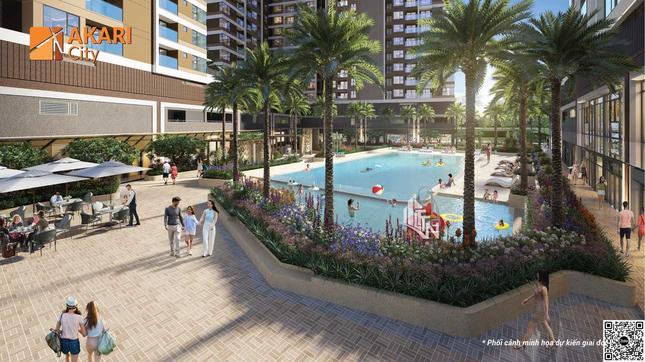 Khu quảng trường thương mại tại khu căn hộ Akari City Nam Long
