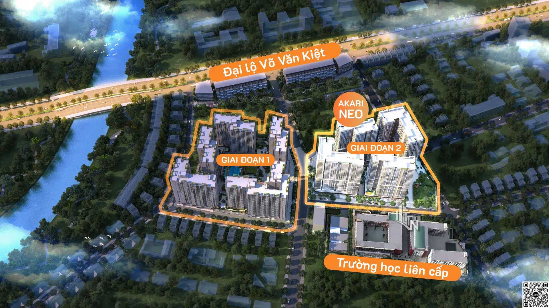Mặt bằng điển hình các Block tháp AK NEO trong khu đô thị dự án Akari City Nam Long