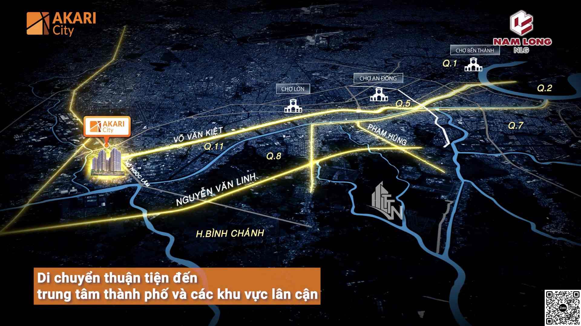 Vị trí dự án Akari City Bình Tân kết nối đến các khu vực lân cận