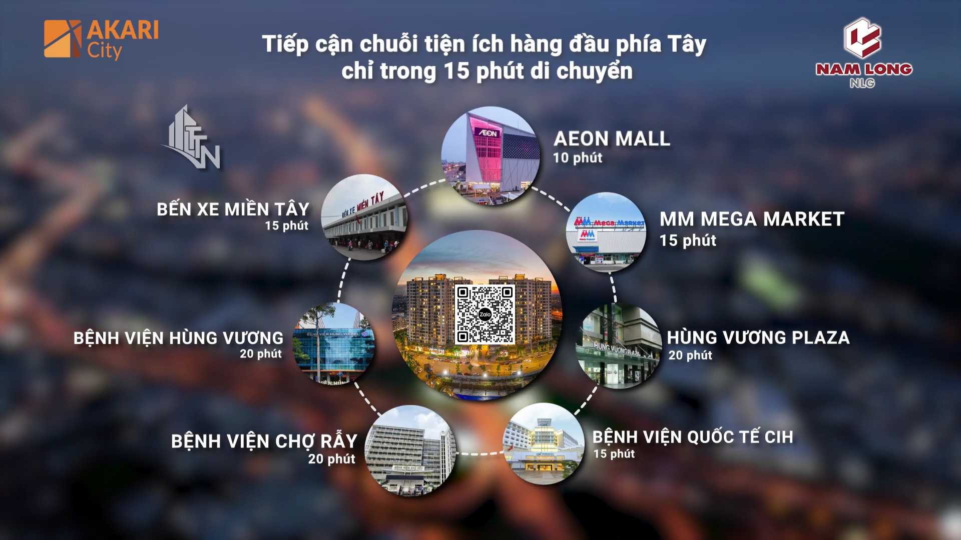 Cư dân Akari City Nam Long dễ dàng di chuyển đến các vùng trung tâm tiện ích khác chỉ mất vài phút lái xe