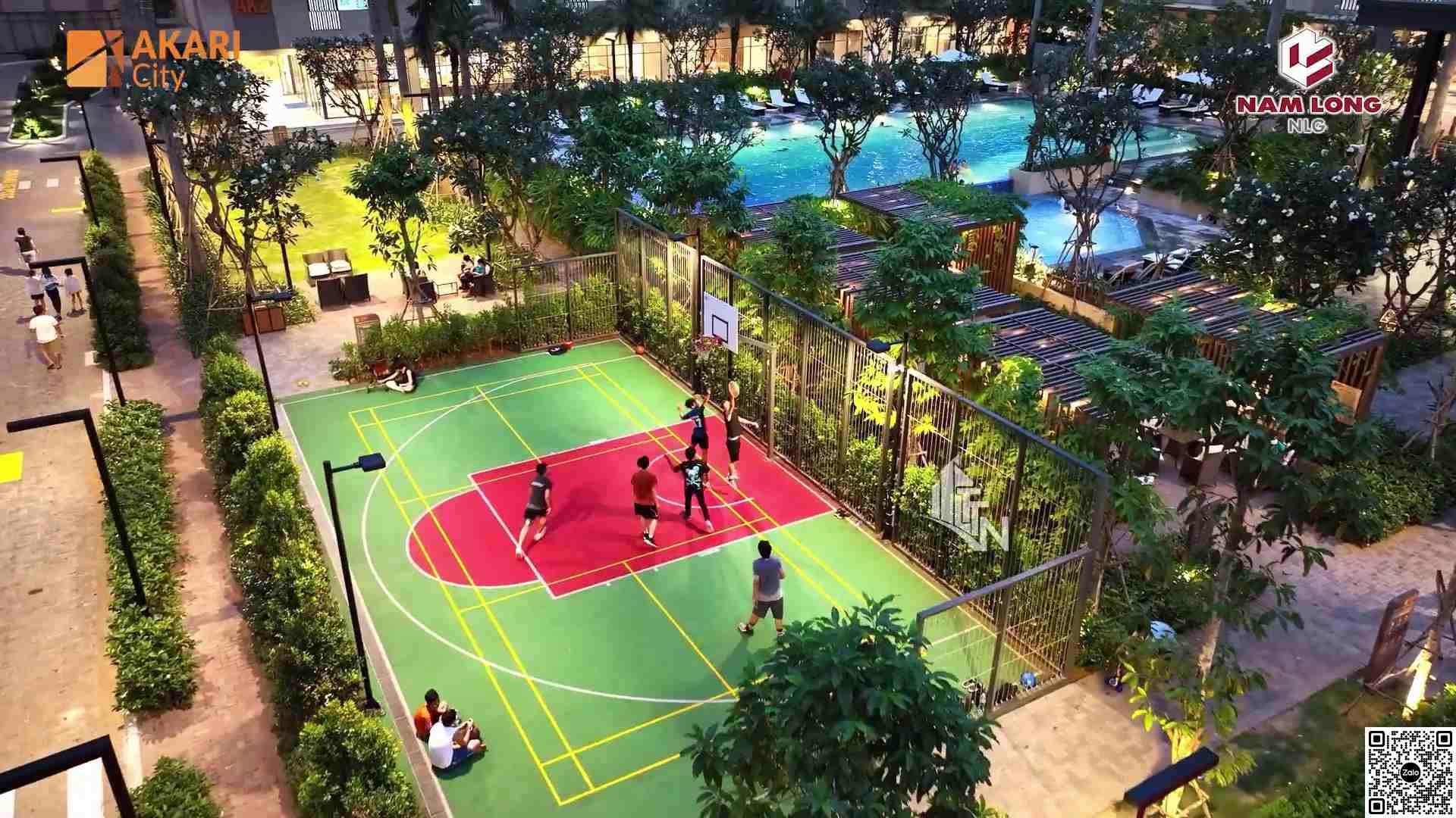 Hình ảnh thực tế khu thể thao tổng hợp đa năng tại khu đô thị dự án Akari City Nam Long 