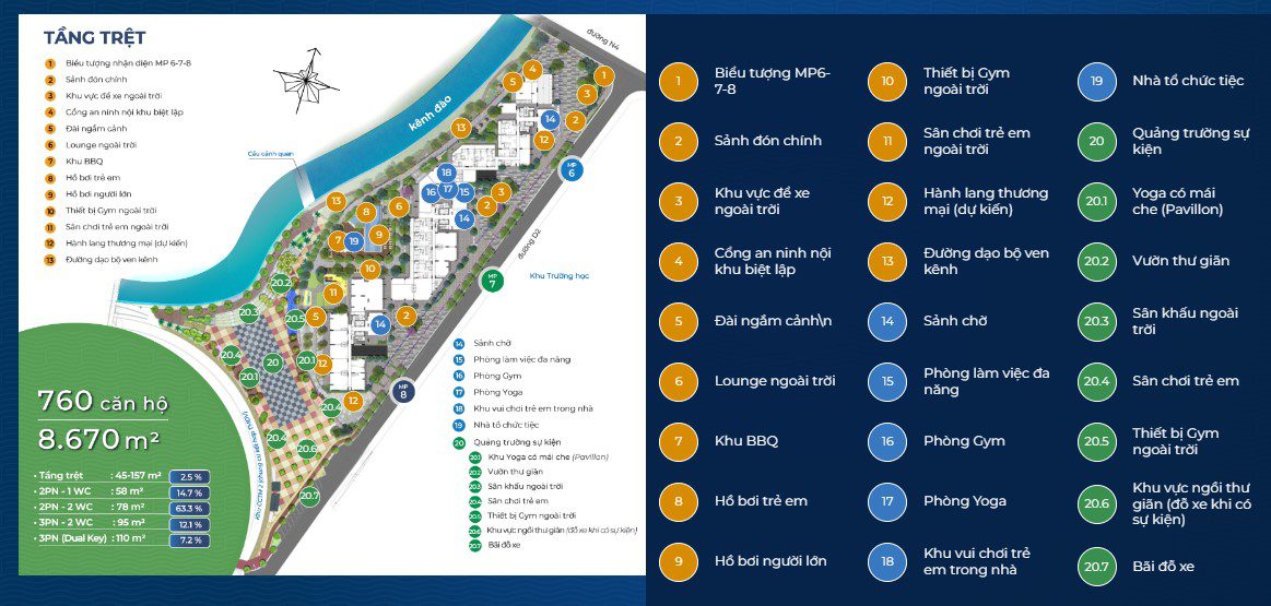 Mizuki Park Nam Long Mặt bằng tiện ích dự án Mizuki Park Nguyễn Văn Linh - Bình Chánh - Block 6,7&8