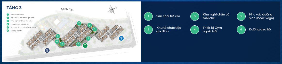 Mizuki Park Nam Long Mặt bằng tiện ích tầng 3 dự án Mizuki Park Nguyễn Văn Linh - Bình Chánh - Block 6,7&8