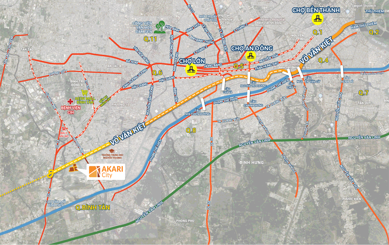 Vị trí dự án Akari City Bình Tân