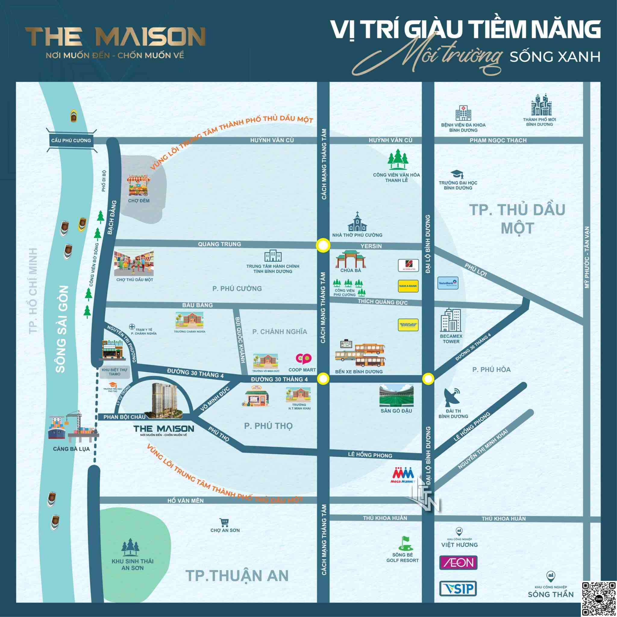 VỊ trí dự án căn hộ The Maison Bình Dương