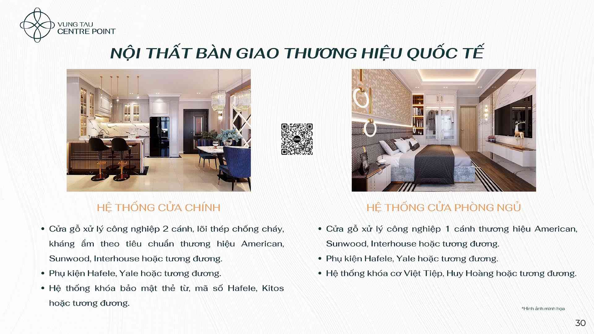 Thương hiệu nội thất hợp tác bàn giao tại dự án căn hộ cao cấp Vũng Tàu Centre Point