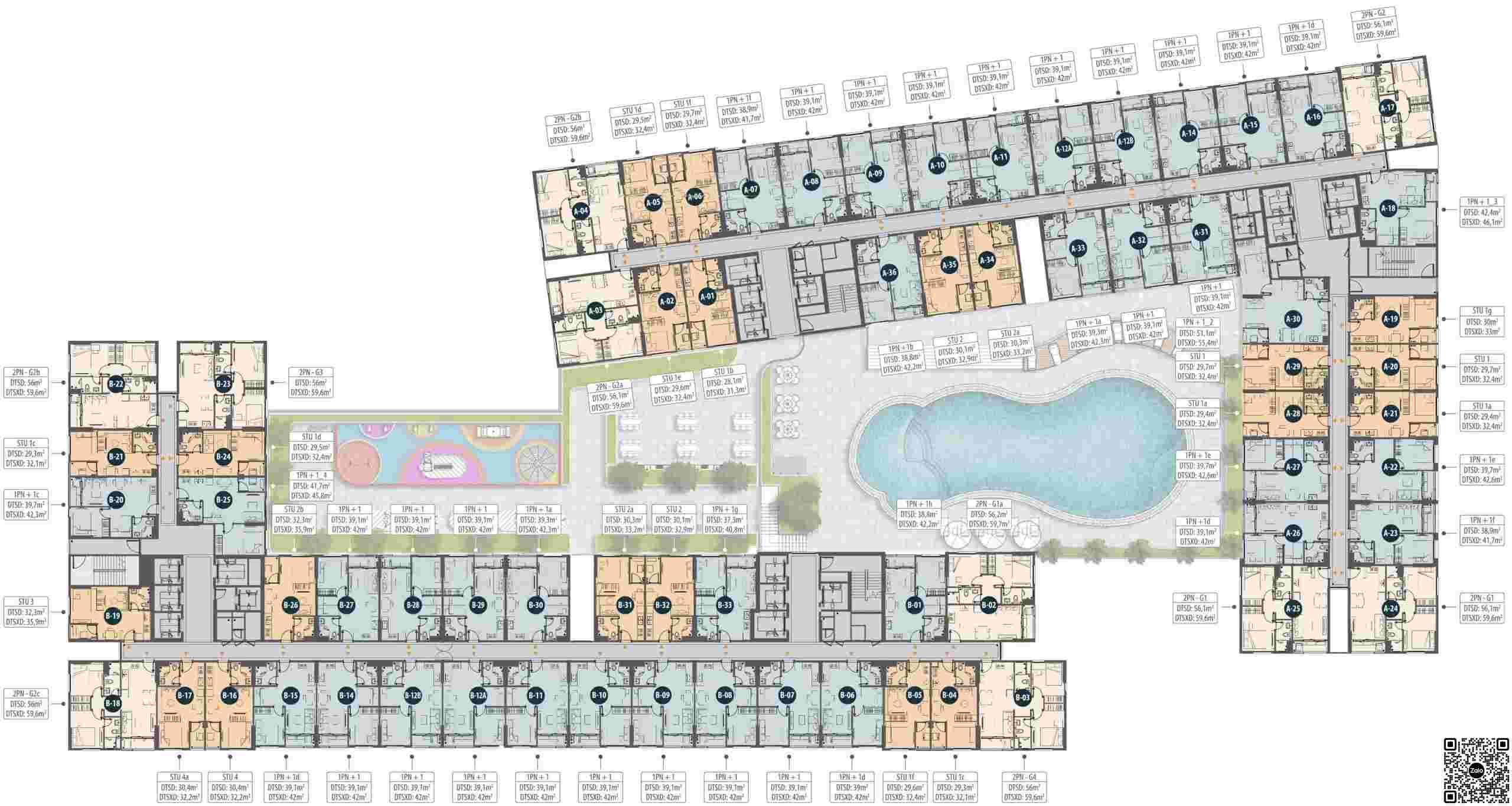 Legacy Prime Mặt bằng Tầng 4 căn hộ chung cư Legacy Prime Thuận An Bình Dương chủ đầu tư Kim Oanh Group