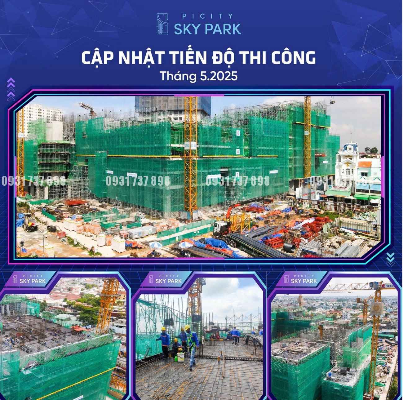 Picity Sky Park – Sky Zen tiến độ thi công dự án Picity Sky Park tháng 5/2025