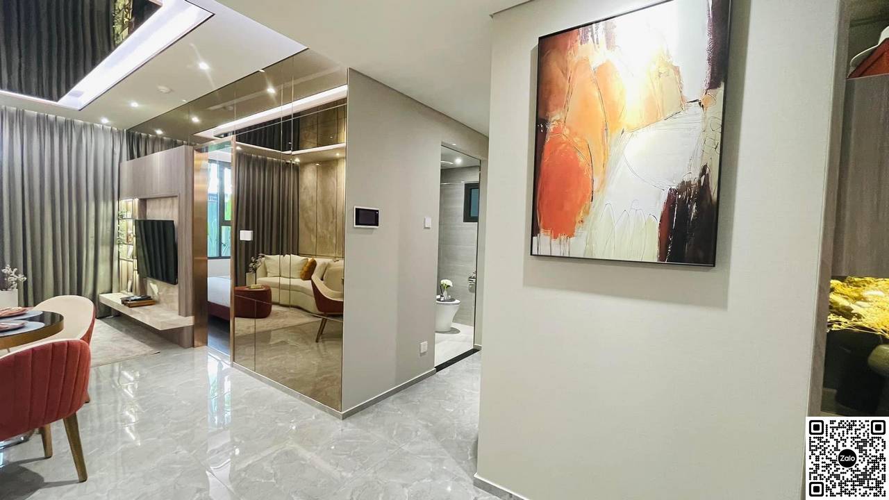 Phòng khách căn hộ 2PN tại dư án Picity Sky Park