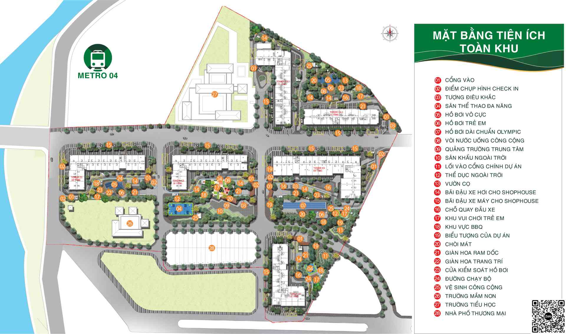 Mặt bằng chi tiết tiện ích có tại dự án chung cư căn hô Picity Hight Park Thạnh Xuận Quận 12