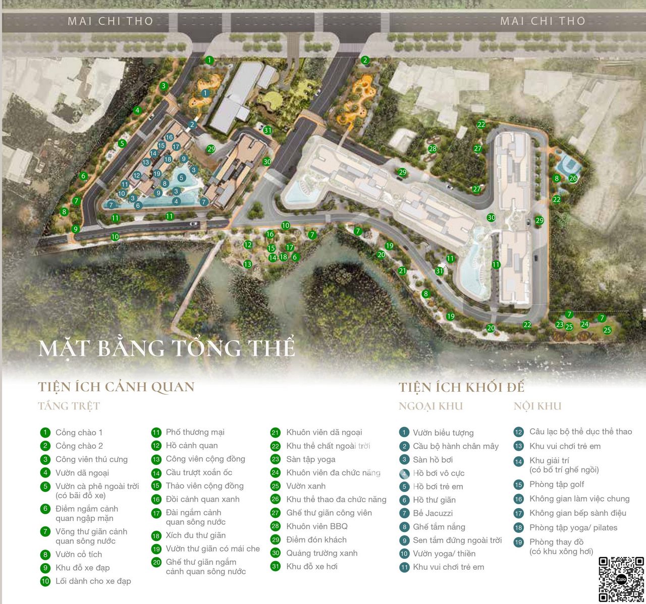Mặt bằng chi tiết tiện ích dự án chung cư căn hộ hạng sang Eaton Park Gamuda Mai Chí Thọ, Quận 2