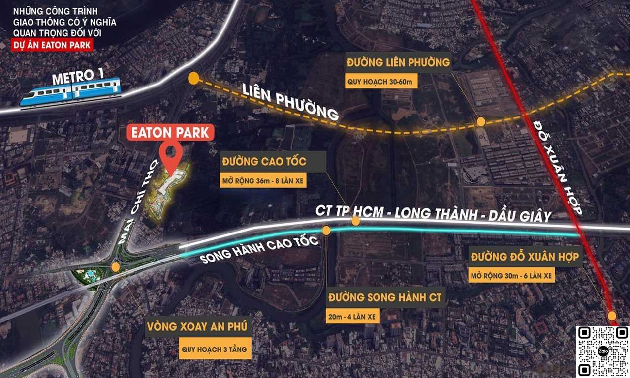 Vị trí dự án Eaton Park Gamuda Mai Chí Thọ, TP. Thủ Đức