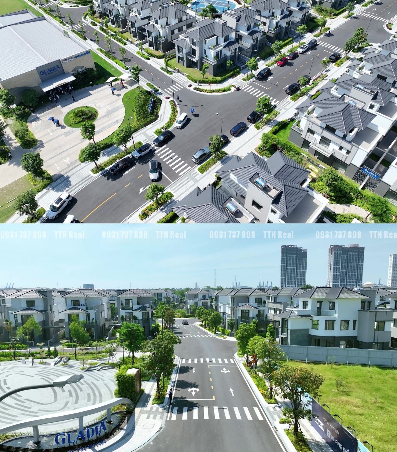 Hình ảnh thực tế dự án Gladia By Waters – NHÀ PHỐ, BIỆT THỰ COMPOUND được phát triển bở hai tên tuổi uy tín - Khang Điền & Keppel Land (Singapore), toạ lạc tại Võ Chí Công, Quận 2, trung tâm TP. Thủ Đức, TP. HCM