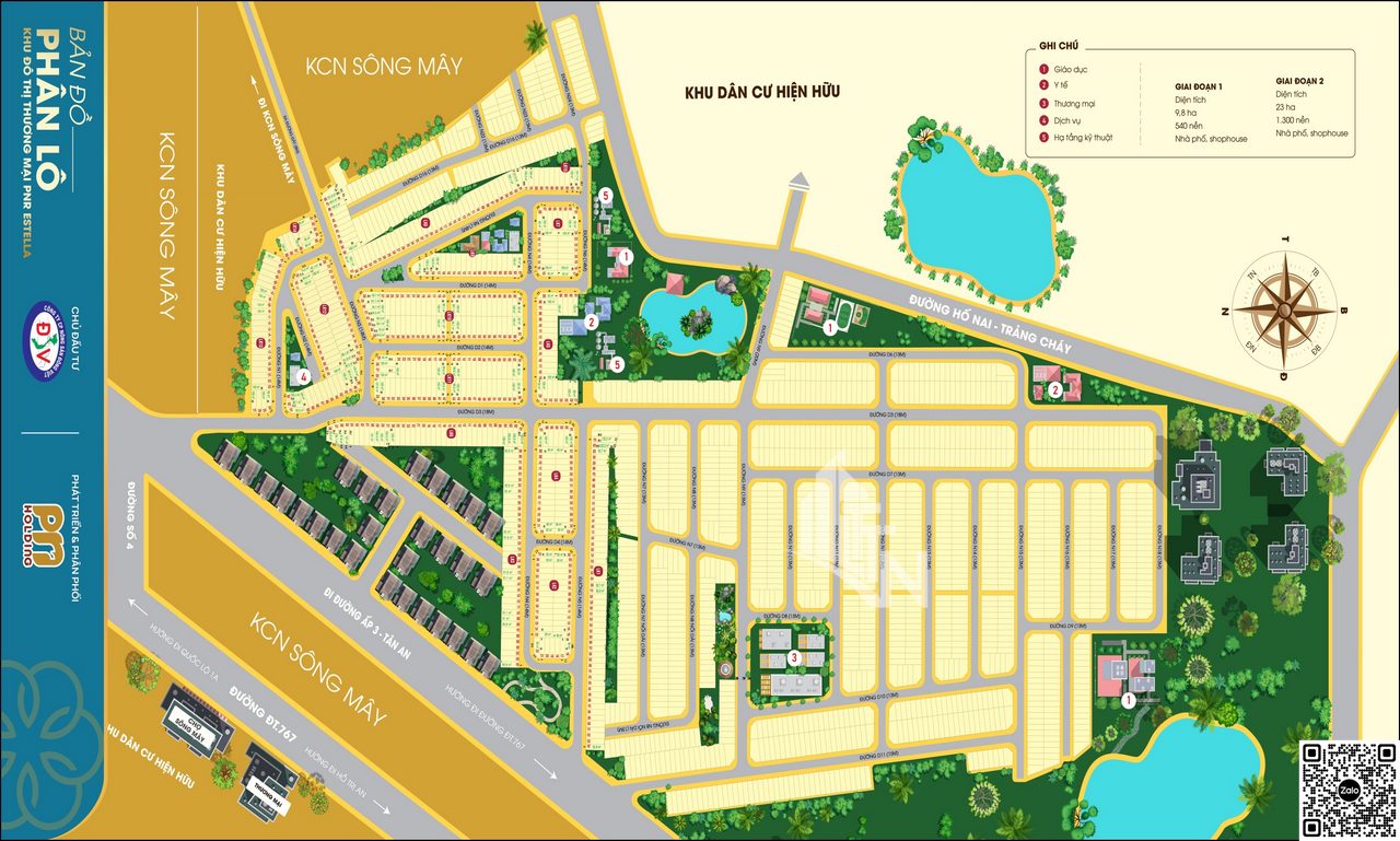 Mặt bằng tổng thể dự án Estella City là một khu đô thị đa chức năng với gần 2.000 căn nhà phố thương mại, nhà phố vườn