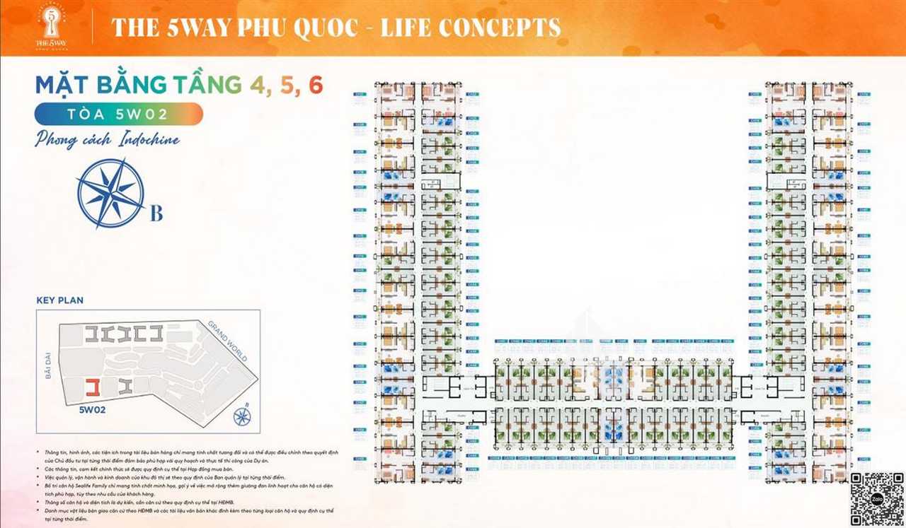 Mặt bằng chi tiết tòa 5W02 dự án The 5Way Phú Quốc