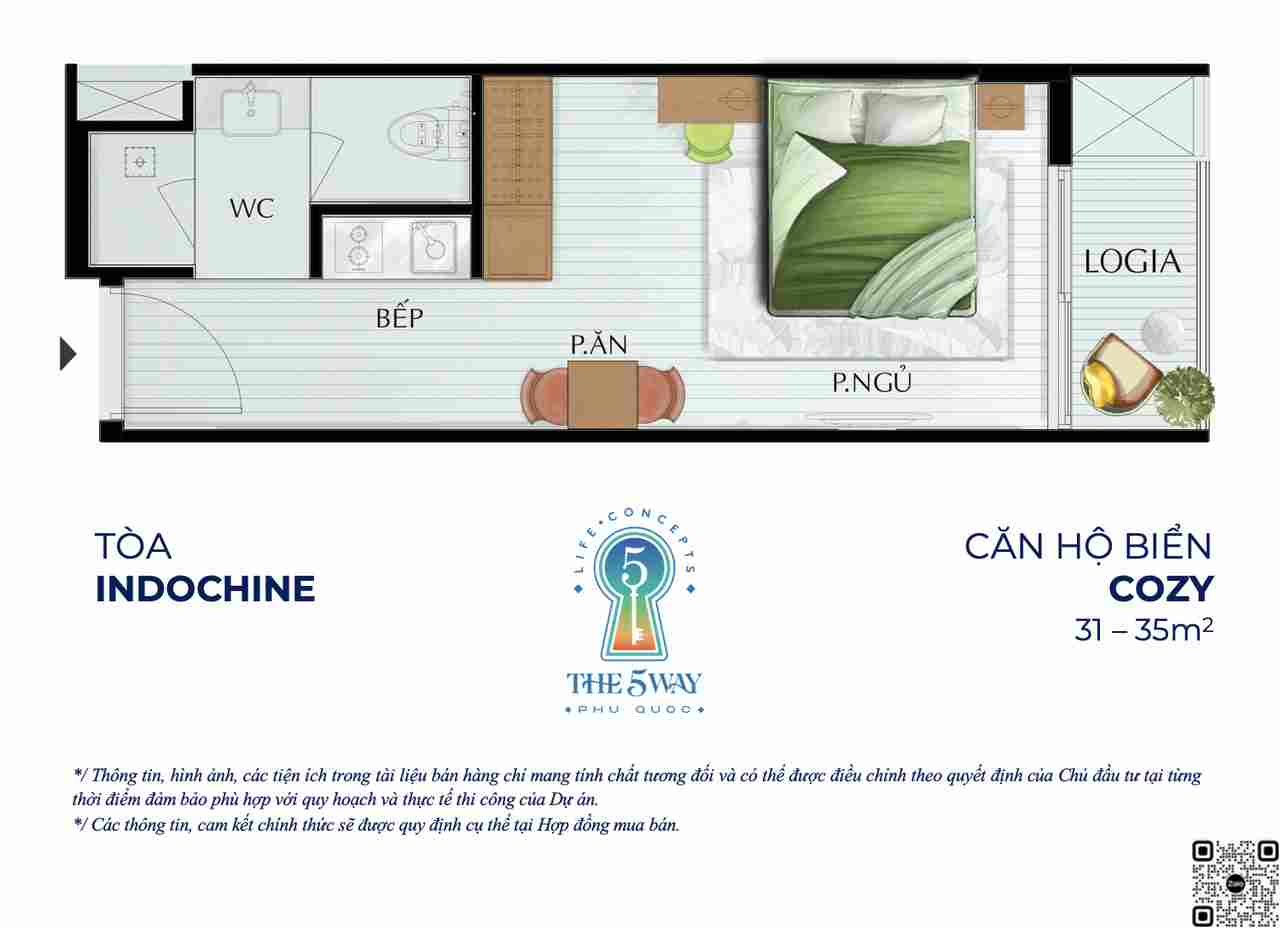 Mẫu thiết kế căn hộ biển dự án The 5Way Phú Quốc