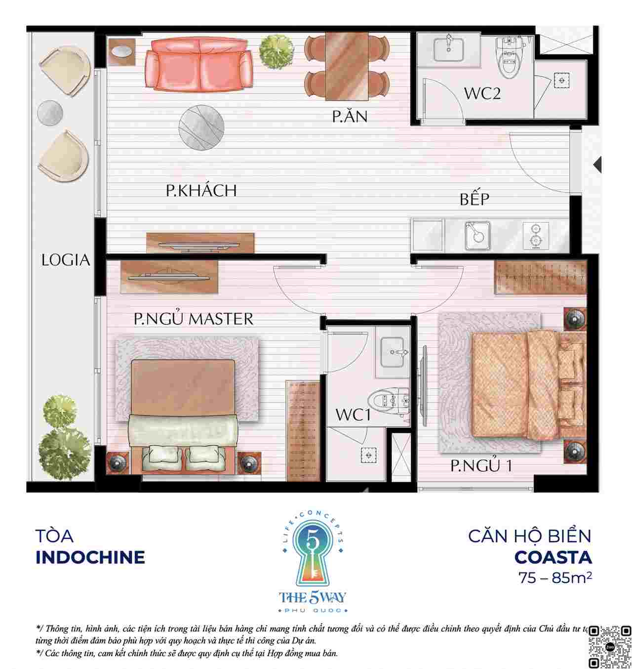 Mẫu thiết kế căn hộ biển dự án The 5Way Phú Quốc
