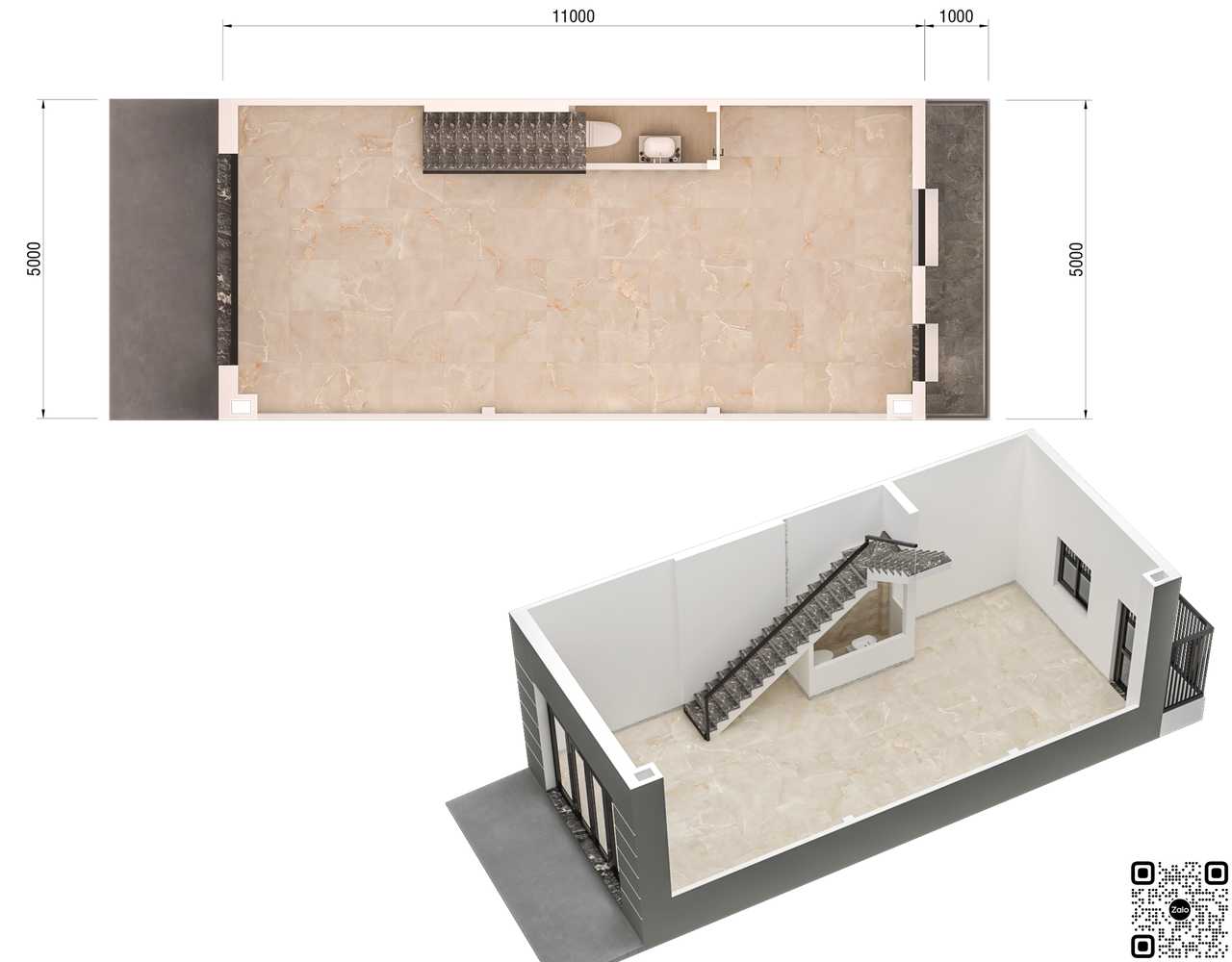 Thiết kế chi tiết tầng 1 nhà phố liền kề dự án Phước Điền Midtown