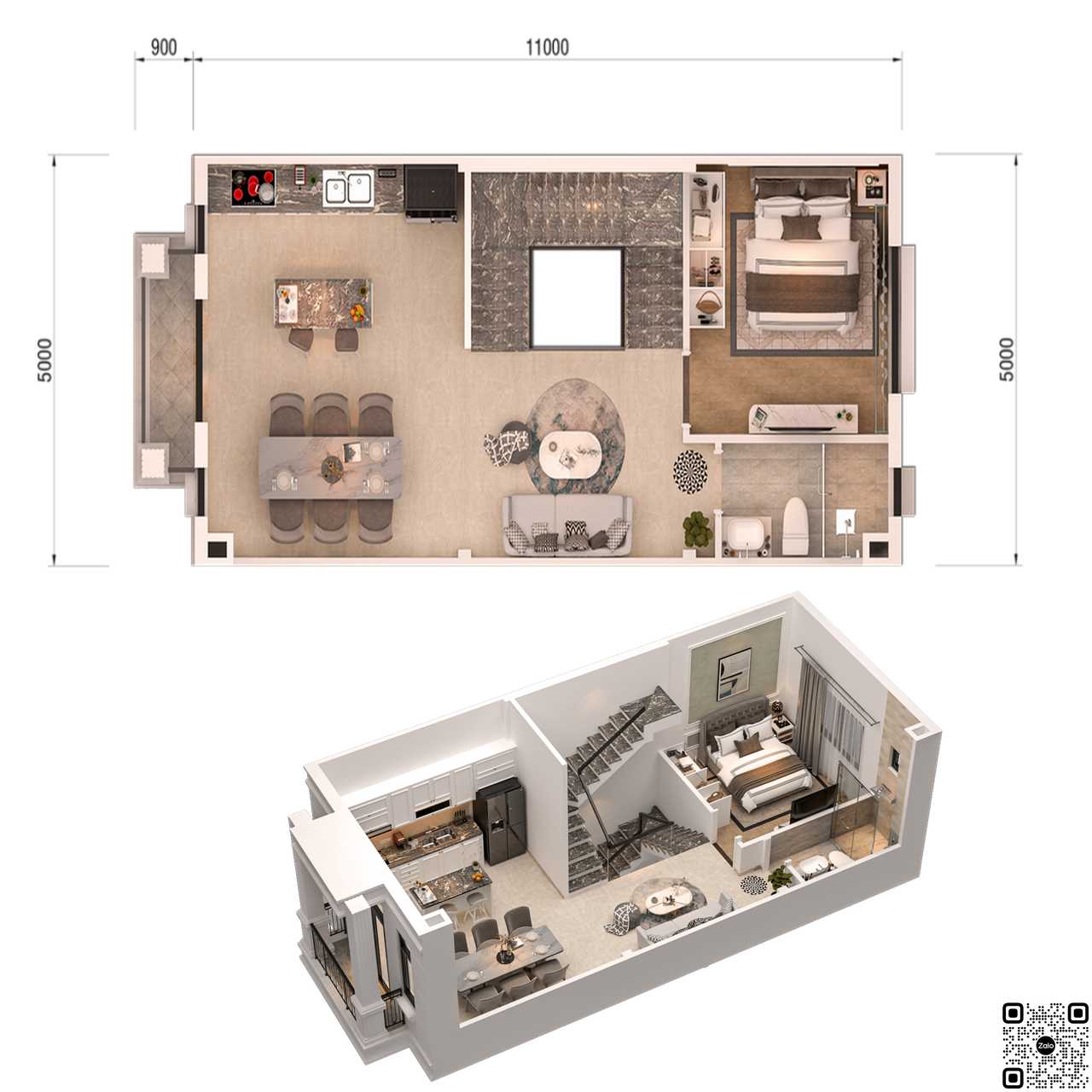 Thiết kế chi tiết tầng 2 nhà phố liền kề dự án Phước Điền Midtown