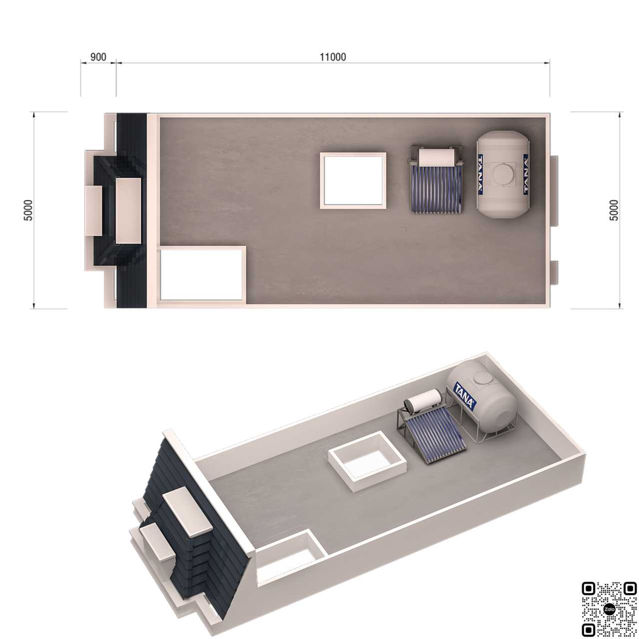 Thiết kế chi tiết tầng thượng nhà phố liền kề dự án Phước Điền Midtown
