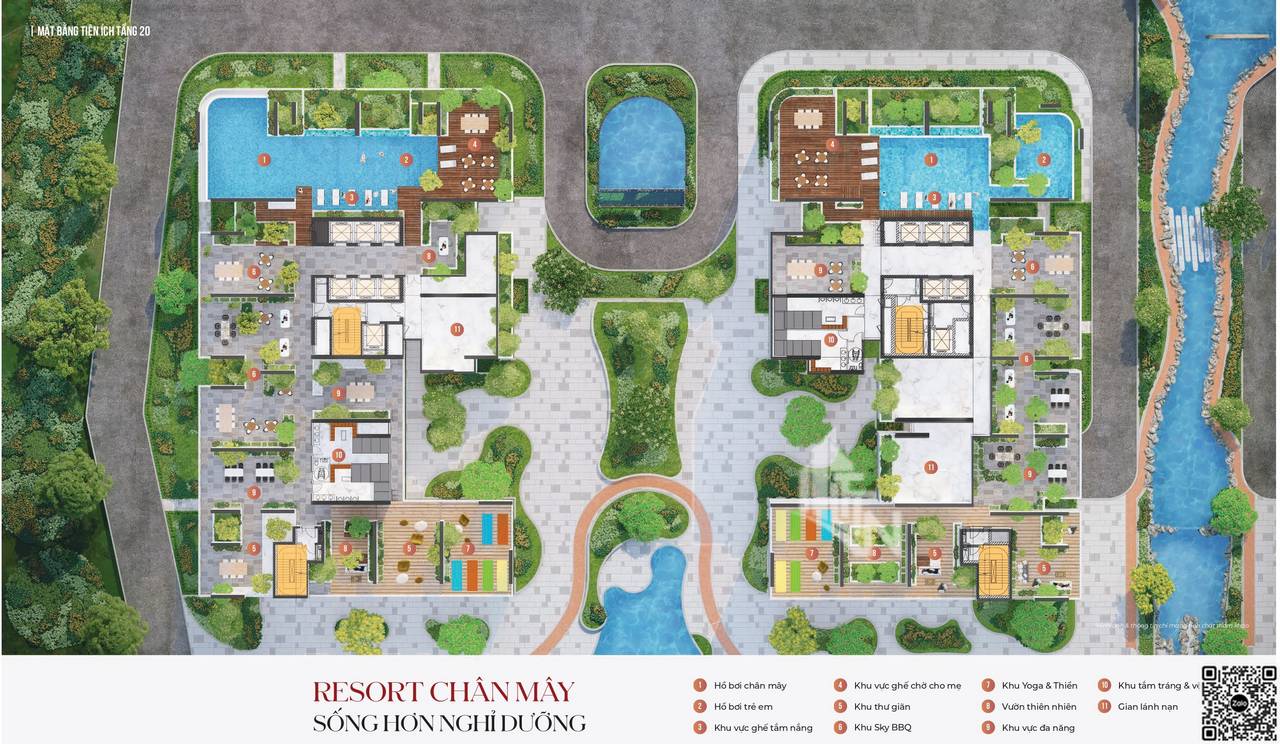 Mặt bằng chi tiết tiện ích tầng 20 dự án Astral City Thuận An Bình Dương