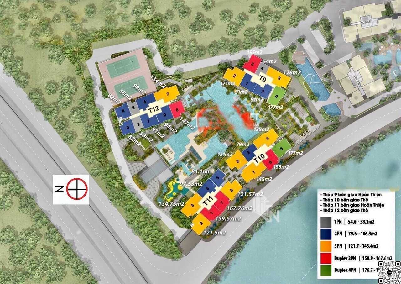 Mặt bằng tổng thể các tháp căn hộ dự án The Infiniti Riviera Point