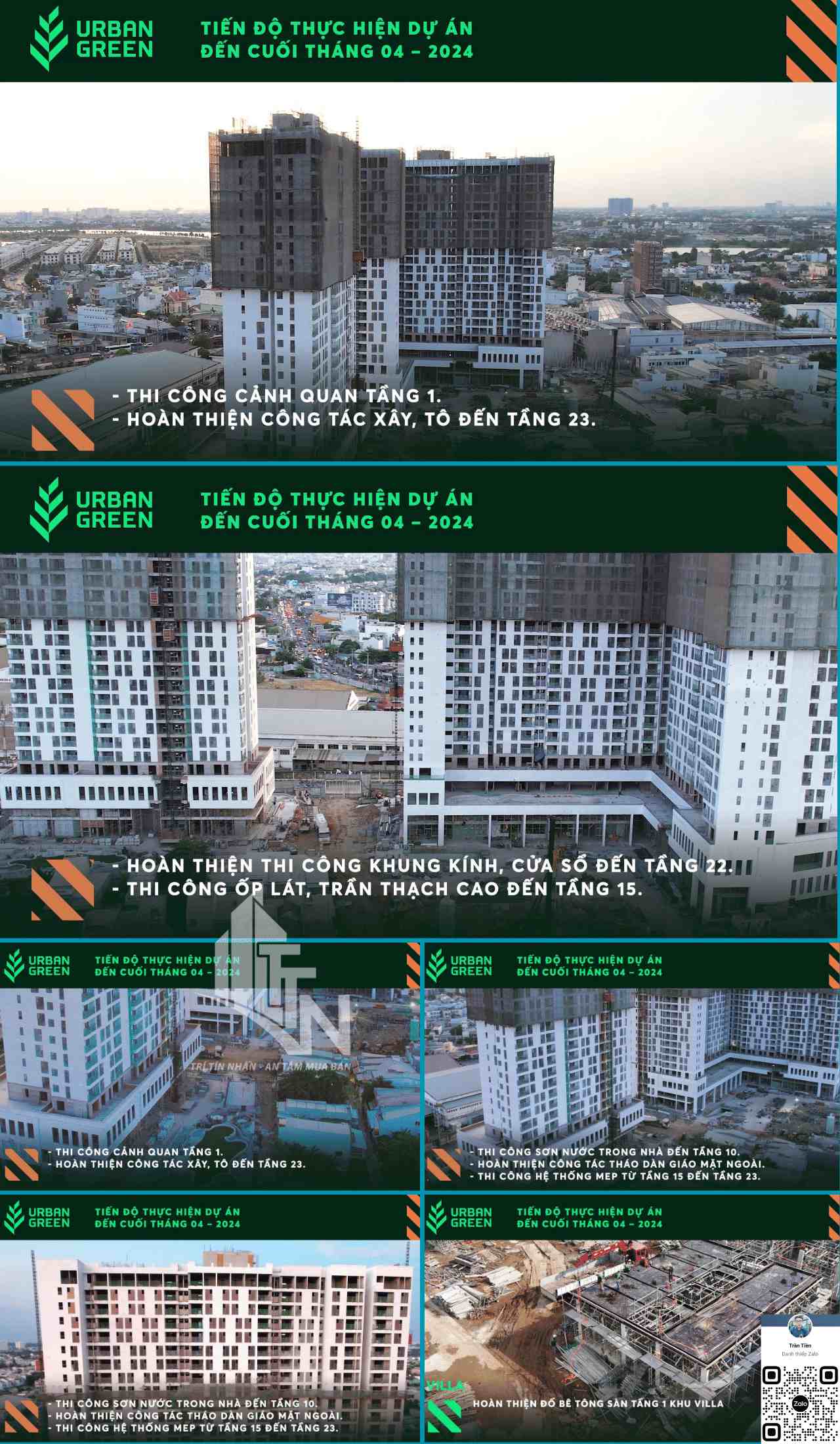 Cập nhật tiến độ dự án urban Green Thủ Đức cuối tháng 04/2024