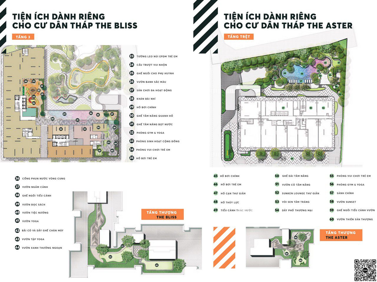 Tổng thể mặt bằng tiện ích 2 tháp A & B dự án Urban Green Thủ Đức