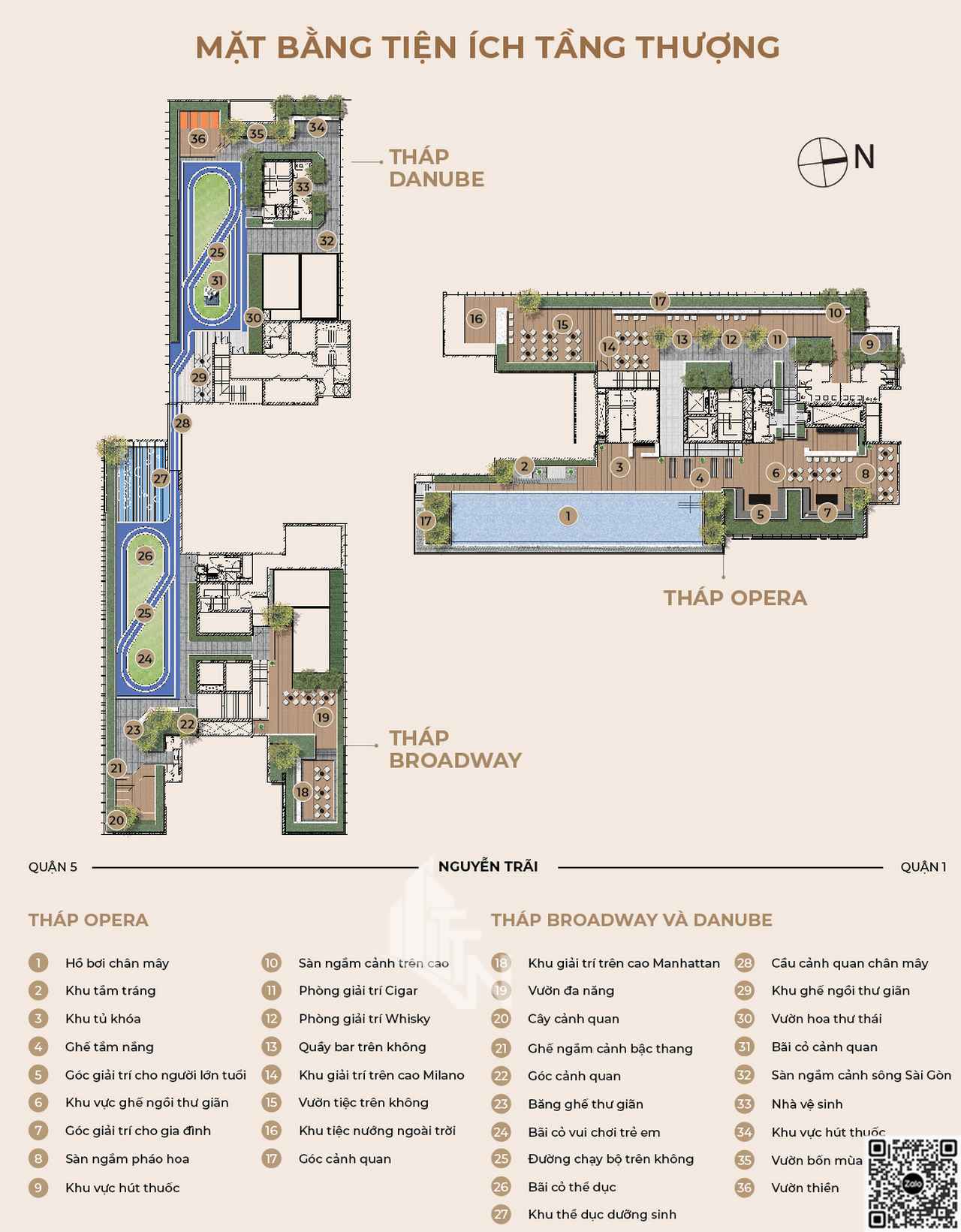 Mặt bằng chi tiết tiện ích tầng thượng dự án Lancaster Legacy