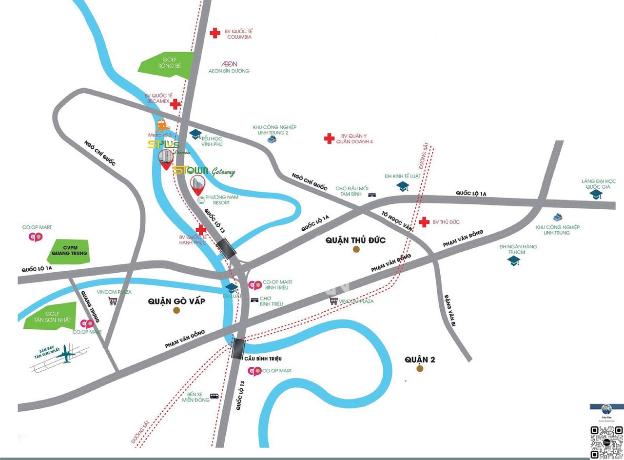 Vị trí dự án Stown Gateway Thuận An Bình Dương