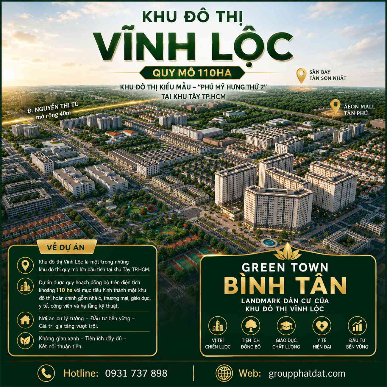 Khu đô thị Vĩnh Lộc thuộc dự án Green Town Bình Tân