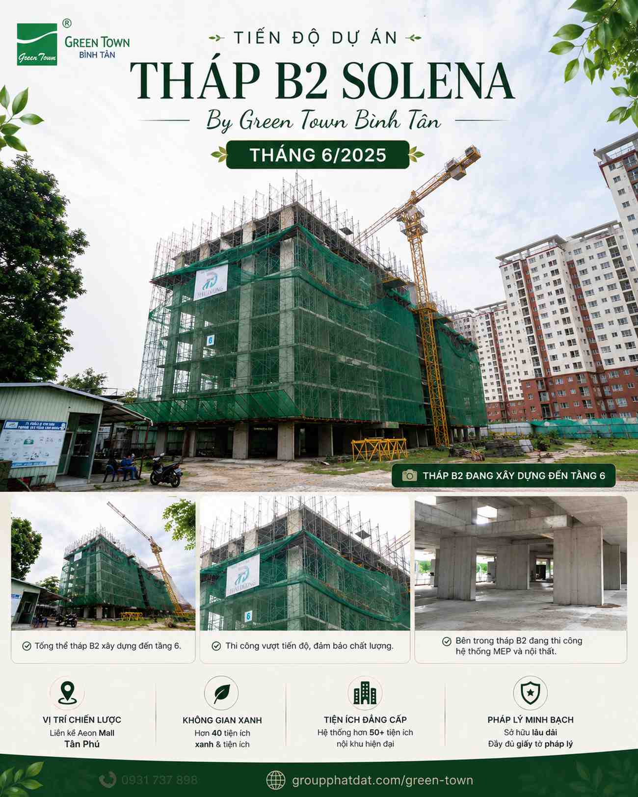 Tiến độ xây dựng Tháp B2 Solena Green Town Bình Tân tháng 06/2026
