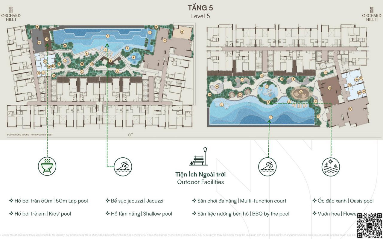 Mặt bằng tiện ích dự án căn hộ orchard hill sycamore Bình Dương