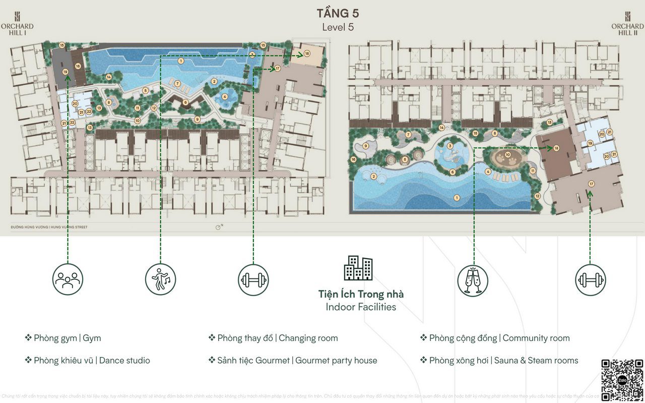 Mặt bằng tiện ích dự án căn hộ orchard hill sycamore Bình Dương