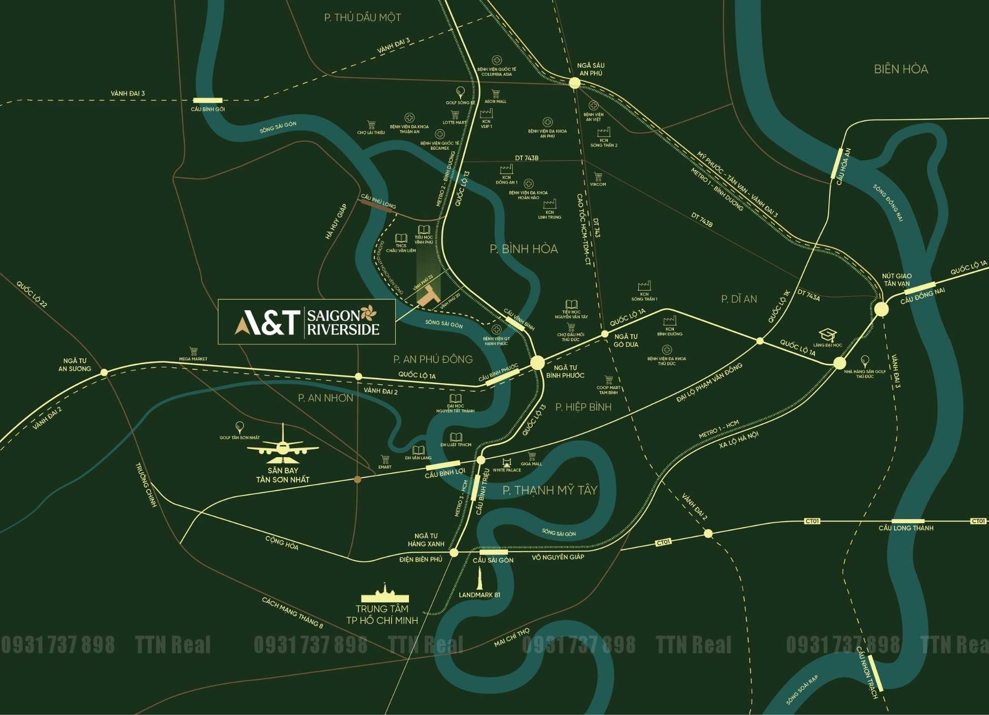 Vị trí dự án chung cư căn hộ A&T Sài Gòn Riverside