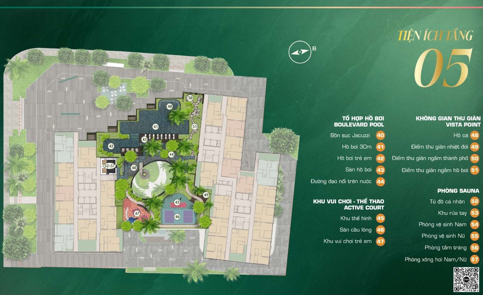 mặt bằng tiện ích căn hộ The Emerald Boulevard