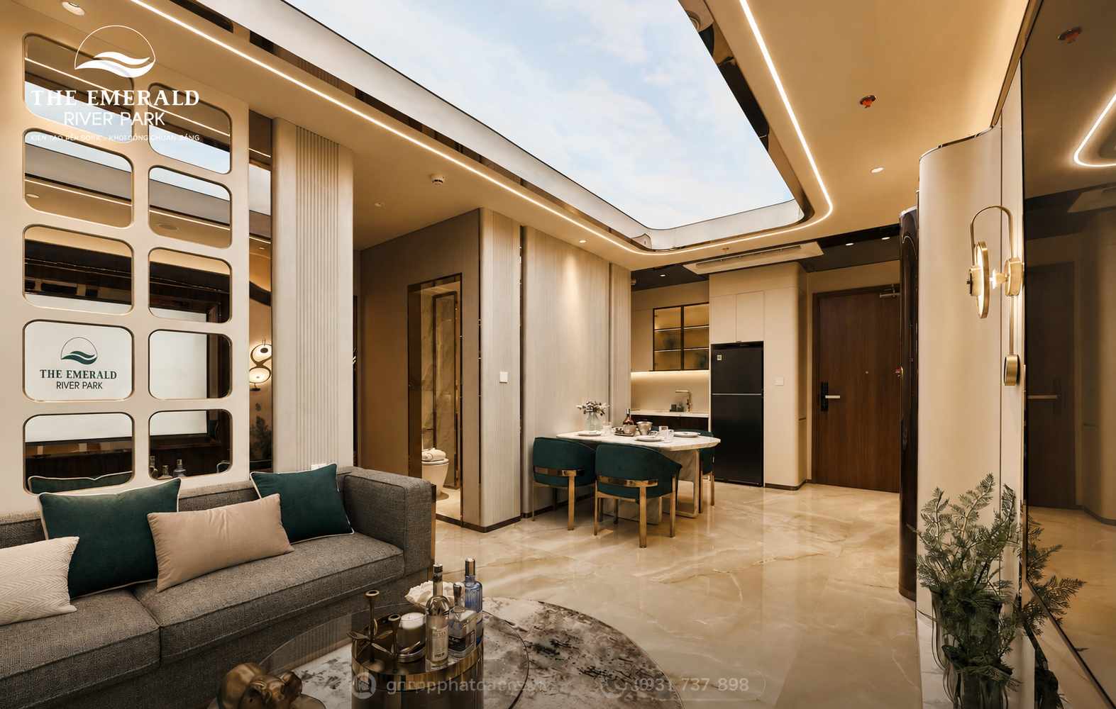 căn hộ mẫu 2 phòng ngủ the emerald river park được phát triển theo concept 