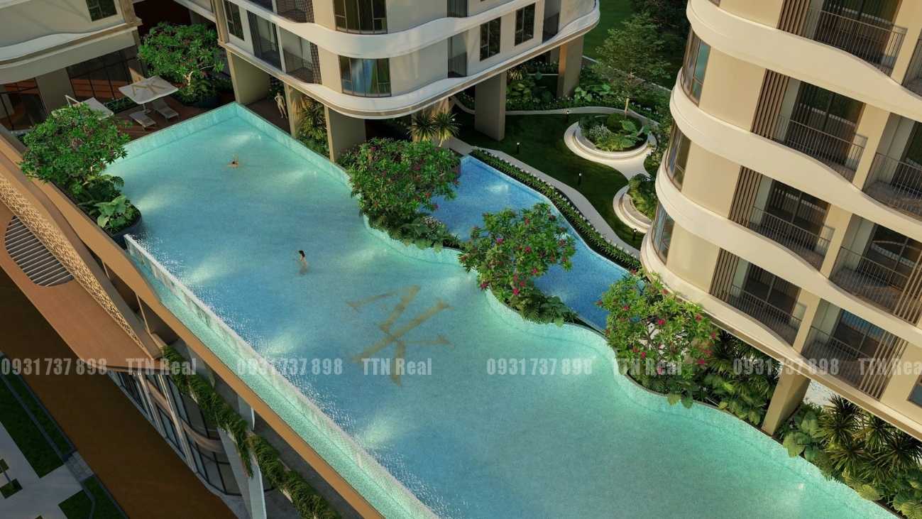 hồ bơi dự án A&K Tower