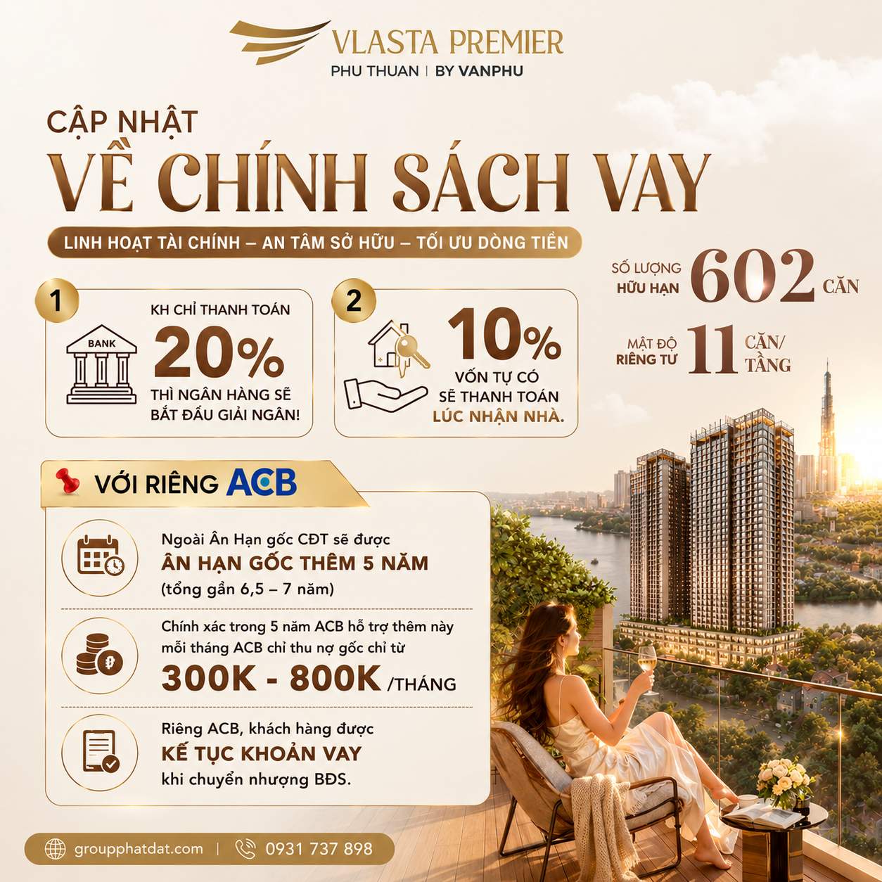Chính sách vay dự án Vlasta Premier Phú Thuận