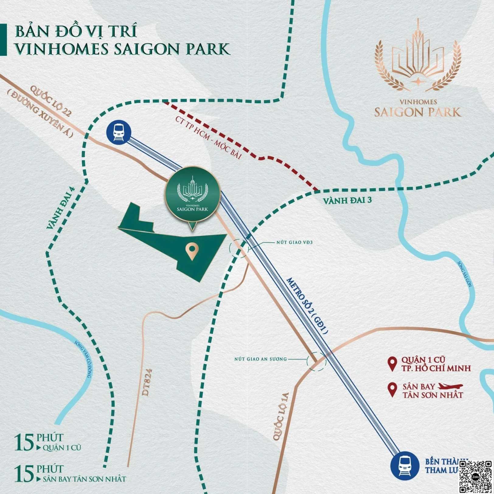 Vinhomes Saigon Park – Hóc Môn vị trí kết nối vùng của dự án Vinhomes Saigon Park – Hóc Môn.