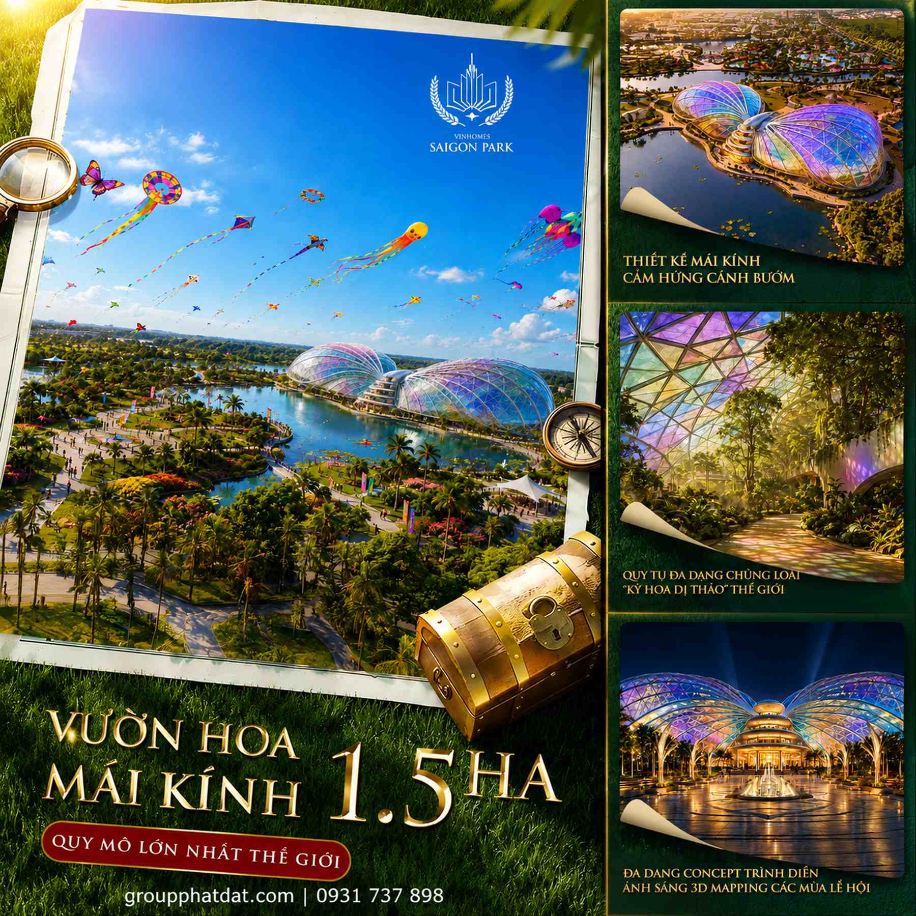 VƯỜN HOA MÁI KÍNH 1.5HA QUY MÔ LỚN NHẤT THẾ GIỚI - “KỲ QUAN THỰC VẬT” BỐN MÙA TẠI VINHOMES SAIGON PARK