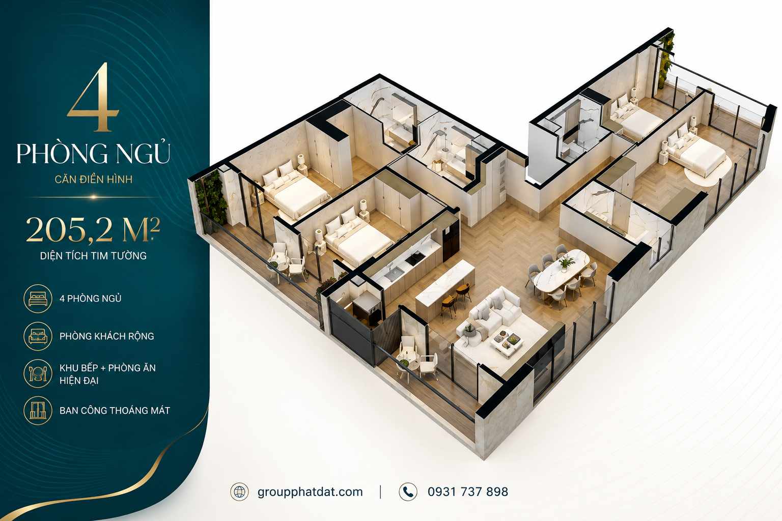 Noble Crystal Riverside Mặt bằng căn hộ Noble Crystal Riverside – Tòa D The Infinia