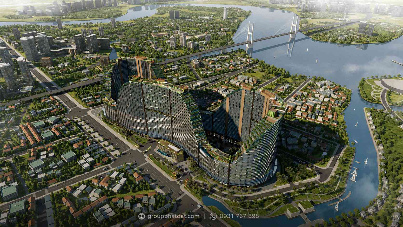 Phối cảnh tổng thể dự án Nobel Crystal Riverside mặt tiền đường Đào Trí