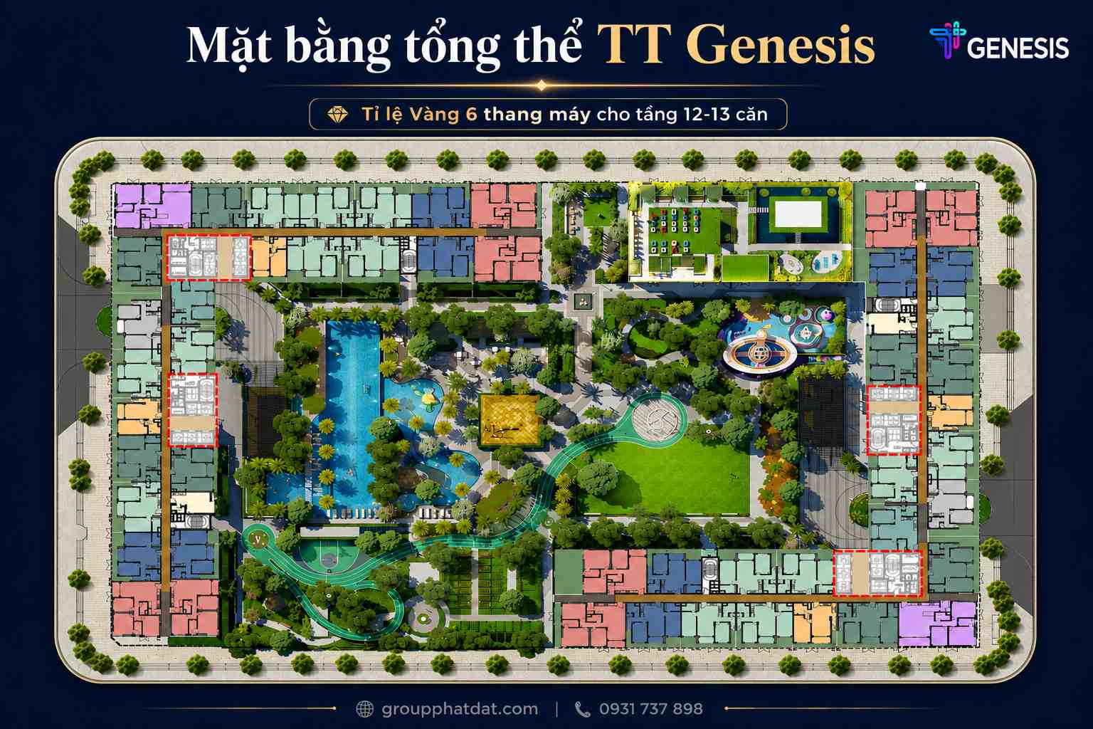 Mặt bằng tổng thể dự án TT Genesis Nhà Bè