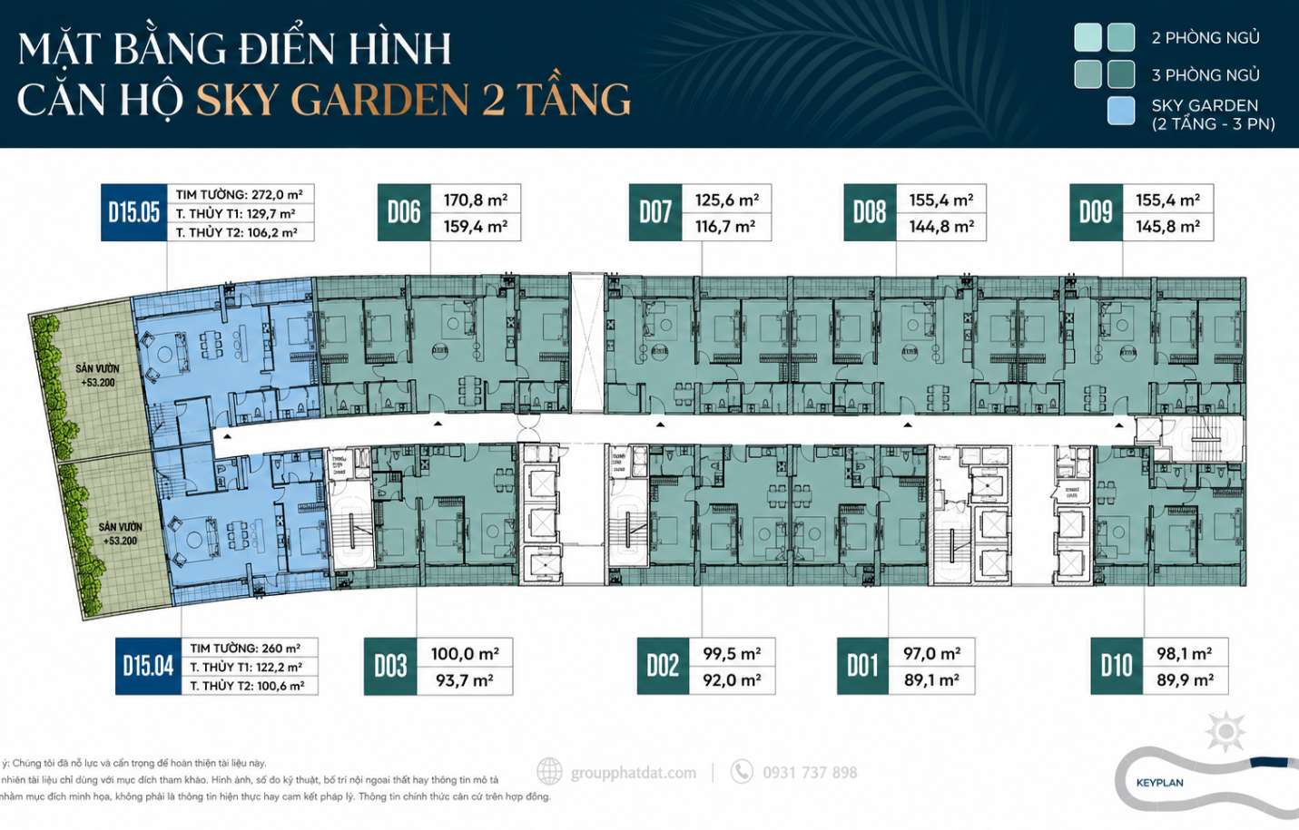 Mặt bằng căn hộ Sky Garden 2 tầng dự án Nobel Crystal Riverside