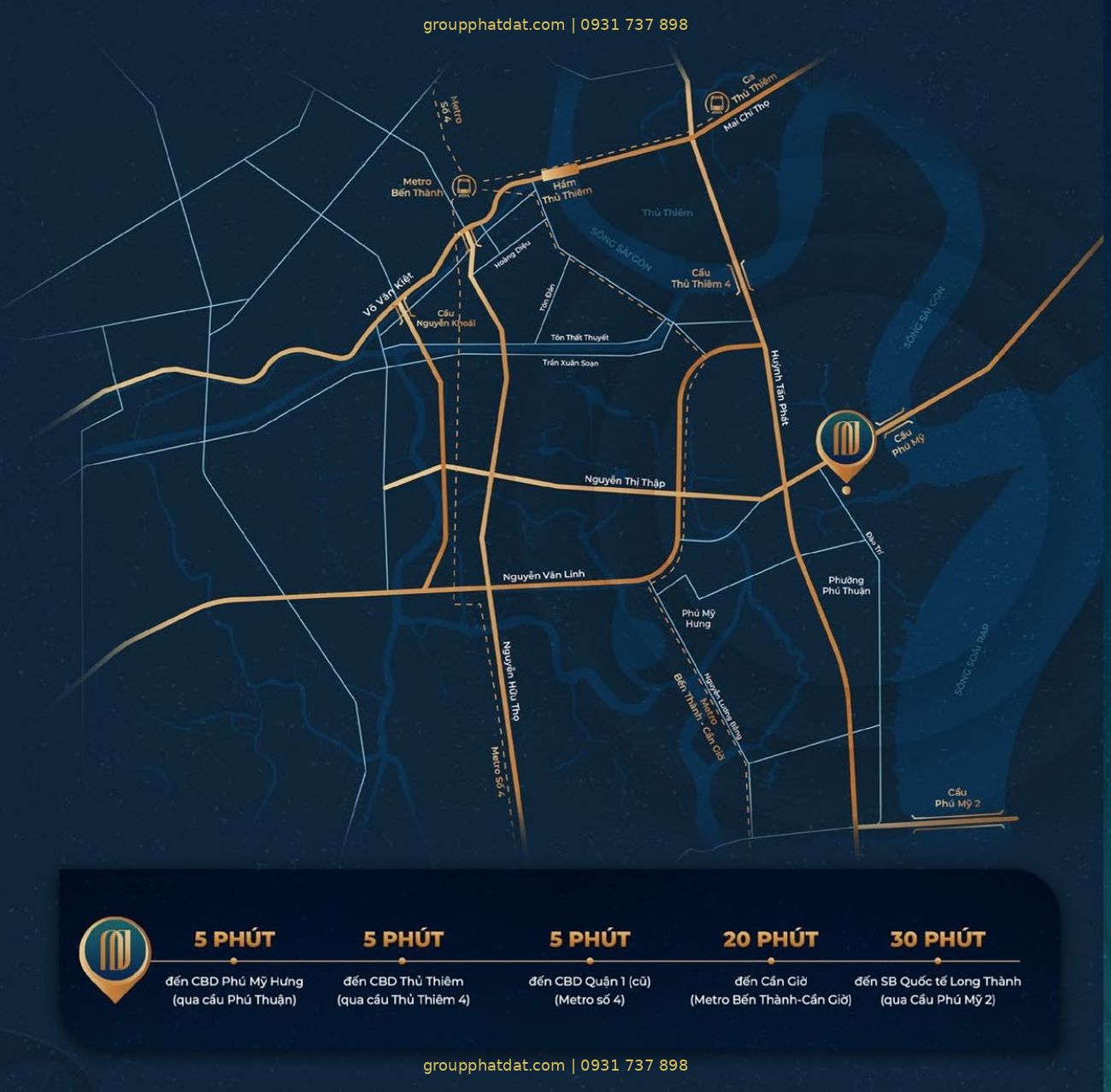 Vị trí dự án căn hộ Noble Crystal Riverside mặt tiền đường Đào Trí