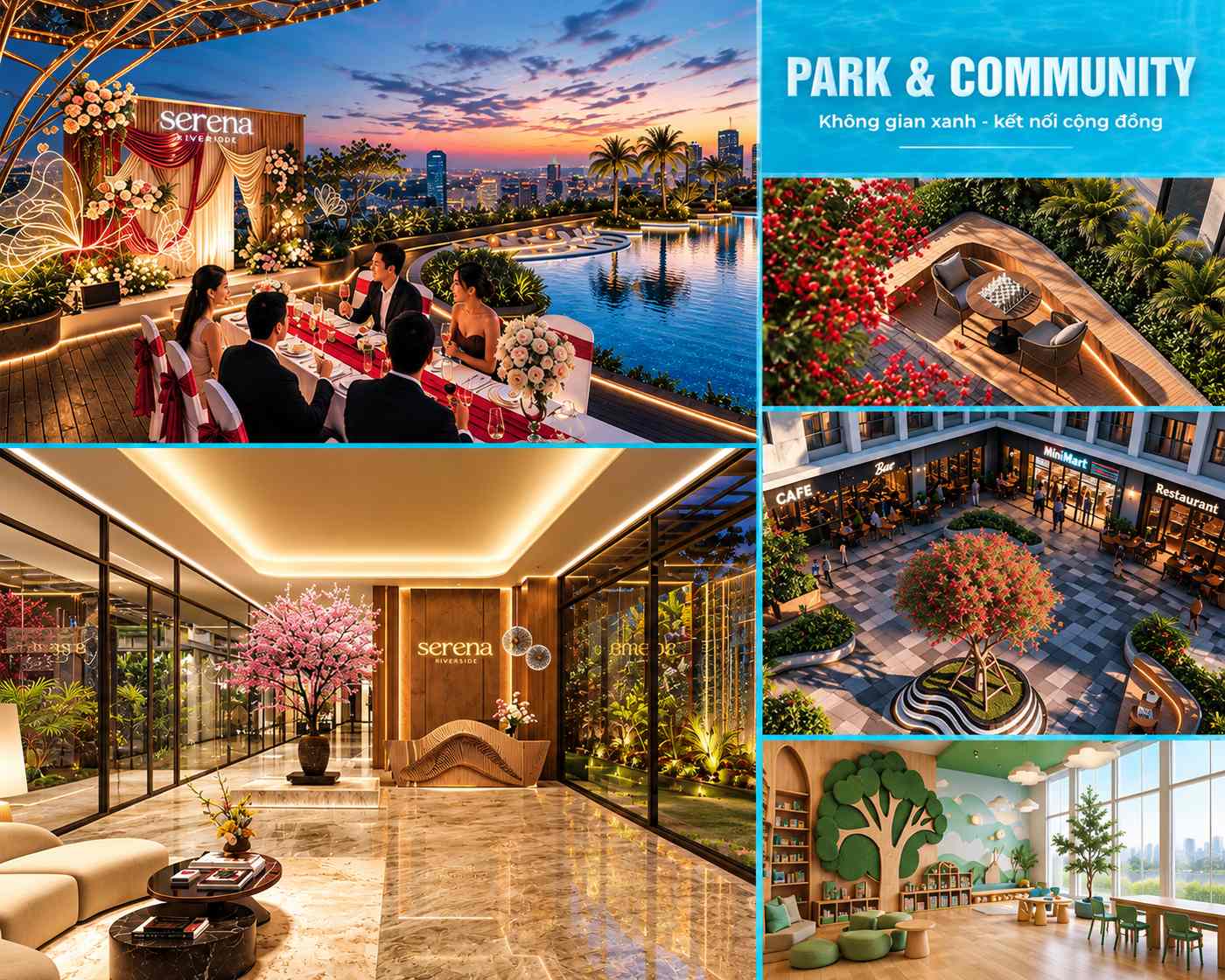 Tiện ích tầng 1 dự án Serena Riverside Đạt Phước